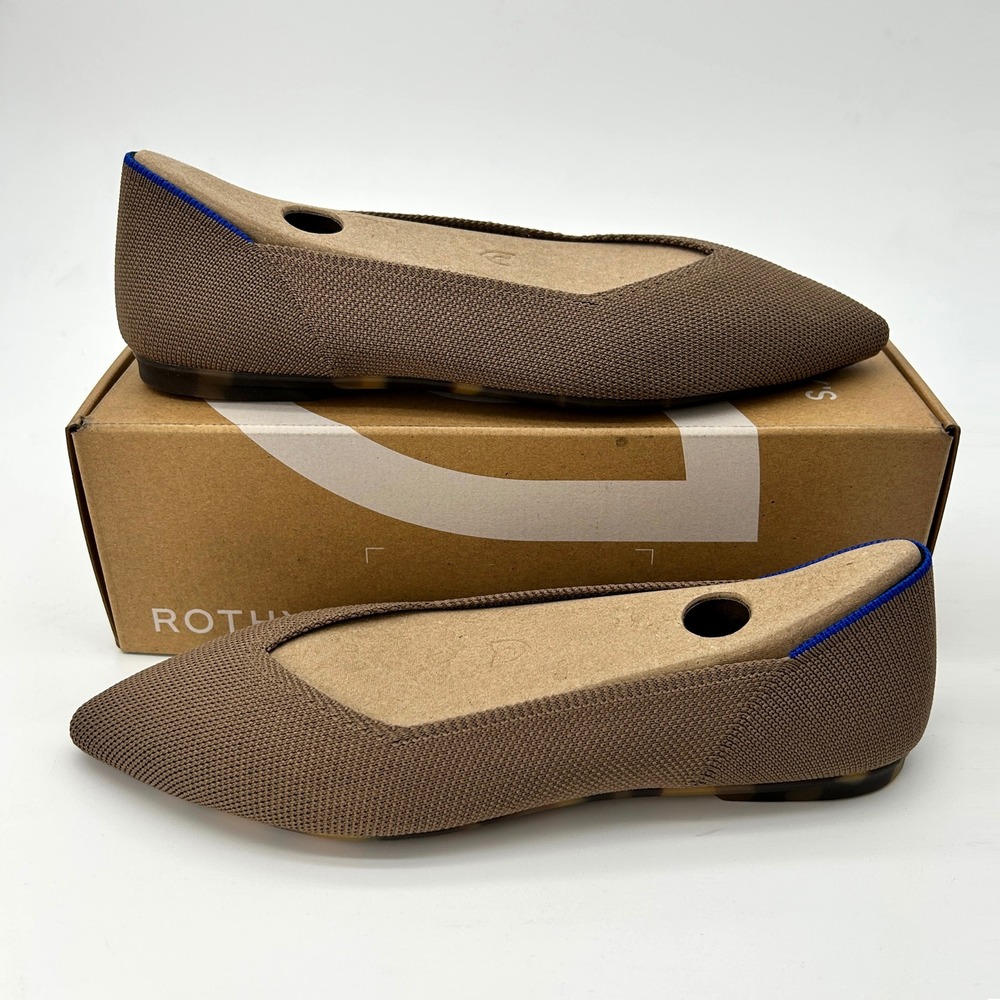 Rothy's The Point II Size 7 Womens Flats Portobello Tan Sustainable Knit NEW